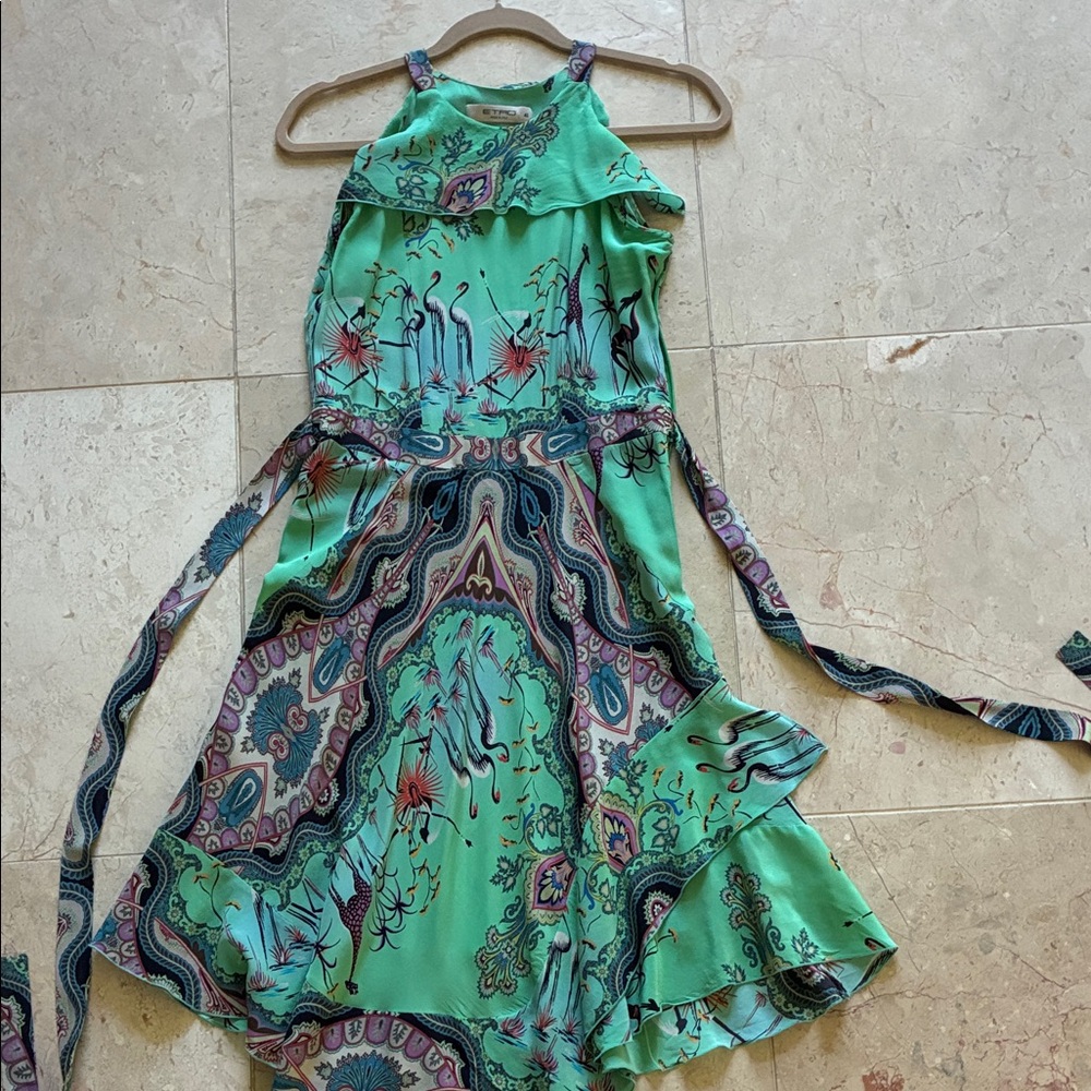 Etro Green Paisley beautiful Dress🌺💗